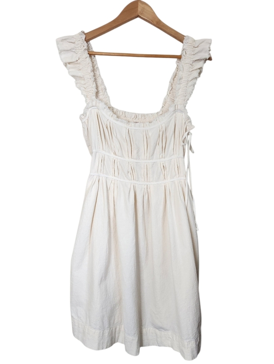 Free People Dresses & Skirts - Free People Claudette Mini Dress Womens Small Ivory Pockets Casual Ruched Boho